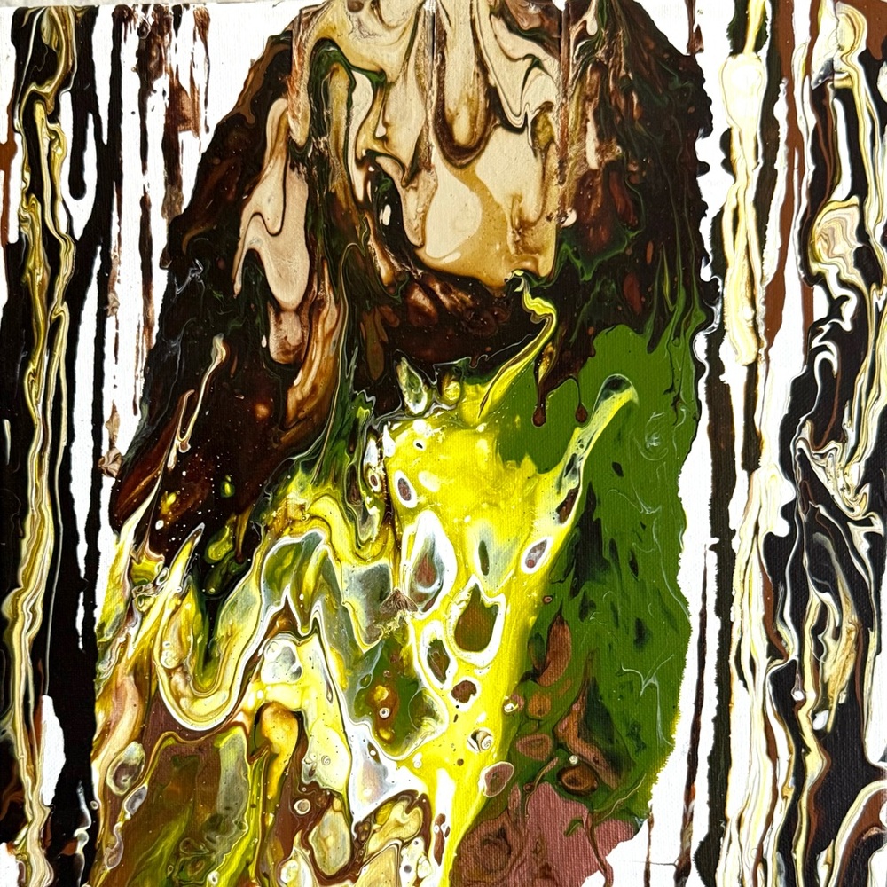 Abstract Green and Brown Canvas Art